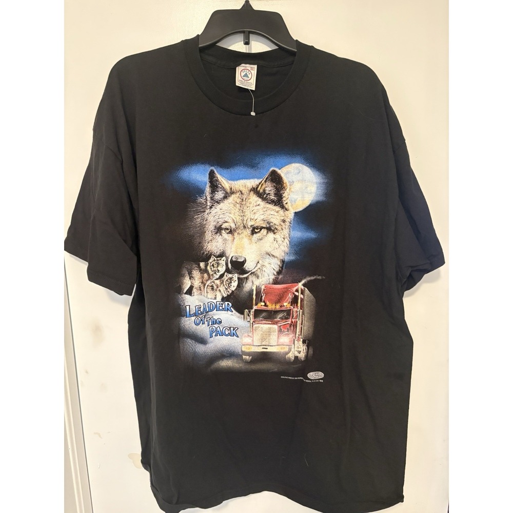 Vintage Wolf Leader Of The Pack Trucker Shirt Size XXL